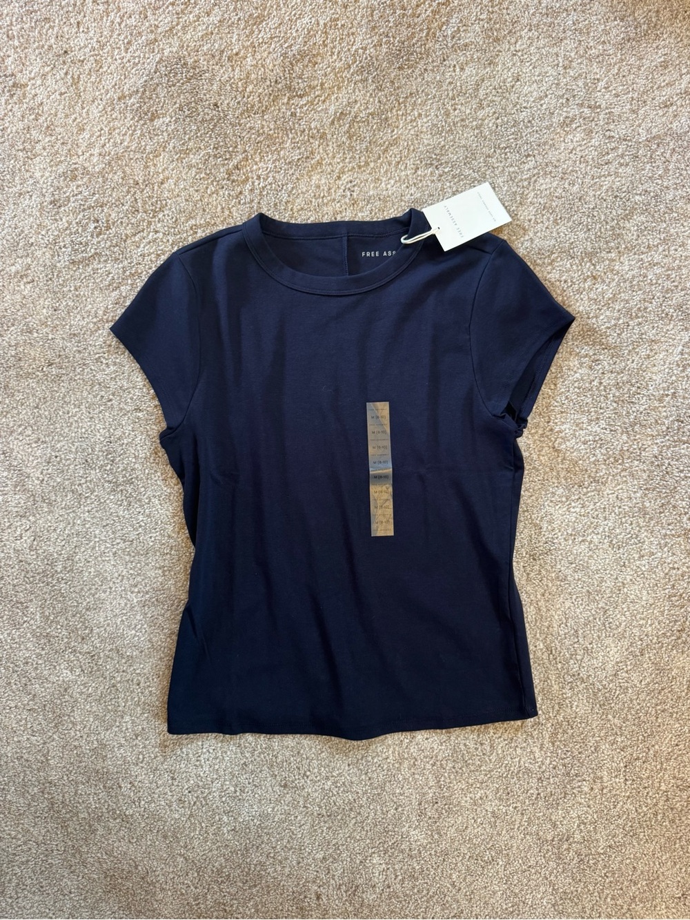 Free Assembly Women's Navy Short Sleeve Crew Tee